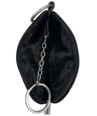Шкіряна ключниця Eminsa з кільцем на ланцюжку для ключів ES1502-18-1 чорна