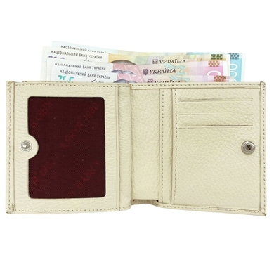 Маленький гаманець з натуральної шкіри Karya 1066-13 світло-бежевого кольору