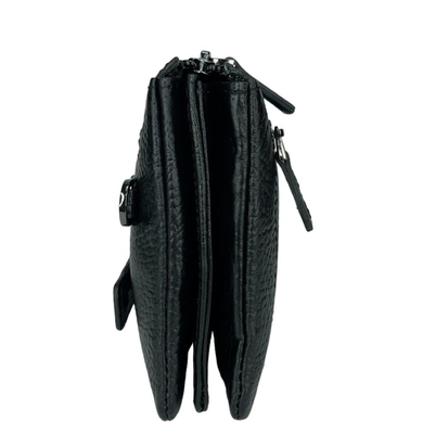 Мужской клатч с кистевым ремнем Karya из натуральной кожи 0746-03 черный, Черный