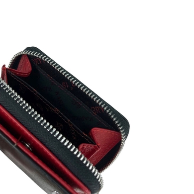 Невеликий гаманець з натуральної шкіри Karya 2012-45/46 чорний усередині червоний
