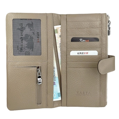Жіночий гаманець Karya на магнітній кнопці KR1129-50 бежевого кольору
