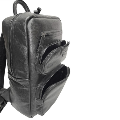 Чоловічий рюкзак Karya з натуральної телячої шкіри 6013-45 чорного кольору, Чорний, Зерниста