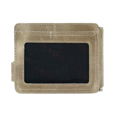 Шкіряне портмоне-кредитниця із затиском для грошей Karya 0044-33 пісочного кольору, Песочный