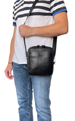 Чоловіча сумка на блискавці Bond NON із натуральної шкіри 1447-281 чорна