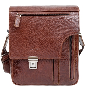 Мужская сумка Karya из натуральной телячьей кожи 0879-07 коньячного цвета