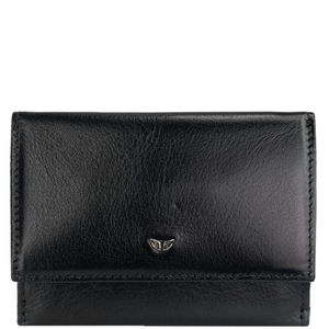 Кожаный малый кошелек Tergan из гладкой кожи TG1650 черного цвета