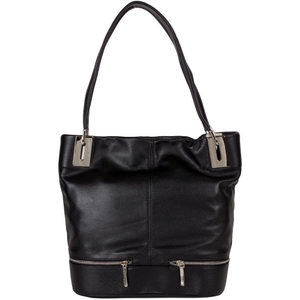 Женская сумка из мягкой кожи Mattioli 085-09C черная, Черный