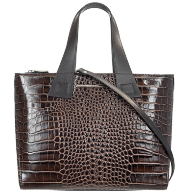 Женская сумка из натуральной итальянской кожи Mattioli 134-15C темно-коричневая, Темно-коричневый