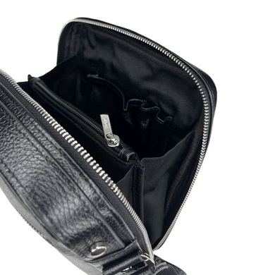 Мужская сумка на молнии Bond NON из натуральной кожи 1447-281 черная