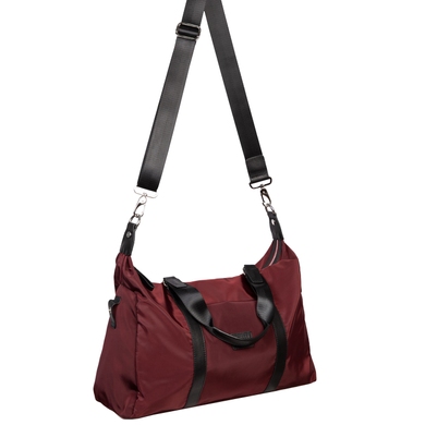 Дорожная сумка текстильная с натуральной кожей Vanessa Scani V012-103 Burgundy, бургунди