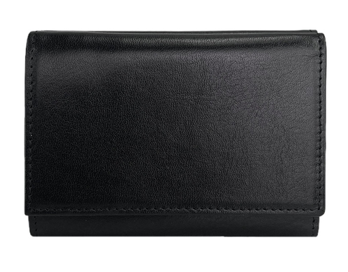 Кожаный малый кошелек Tergan из гладкой кожи TG1650 черного цвета