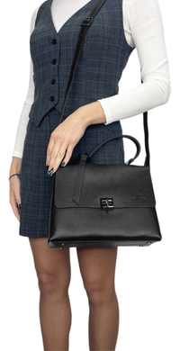 Средняя женская сумка Eminsa из зернистой кожи ES40323 черного цвета, Черный