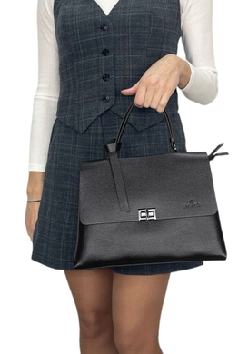 Середня жіноча сумка Eminsa із зернистої шкіри ES40323 чорного кольору, Чорний