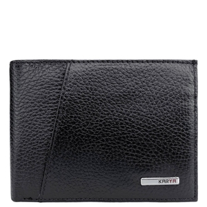 Шкіряне портмоне Karya із зовнішньою кишенею KR1-0416-45 чорного кольору, Чорний