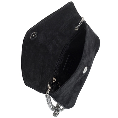 Женская сумка из натуральной итальянской замши Mattioli 094-18C черная, Черный