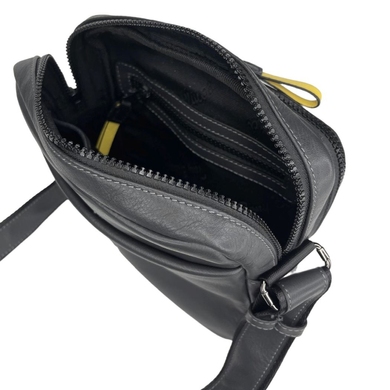 Чоловіча сумка через плече з натуральної шкіри Tony Bellucci 5238-5/1 сіра з чорним