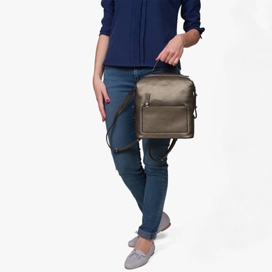 Женский рюкзак с натуральной кожи Mattioli 024-17C бронзовый