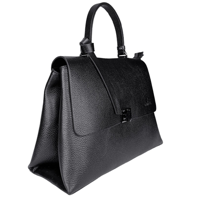 Середня жіноча сумка Eminsa із зернистої шкіри ES40323 чорного кольору, Чорний