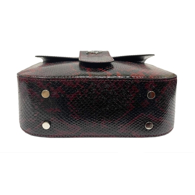 Жіноча сумка Karya з натуральної шкіри 5068-529 чорного кольору з бордовим, Чорно-бордовий