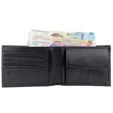 Шкіряне портмоне Karya із зовнішньою кишенею KR1-0416-45 чорного кольору, Чорний