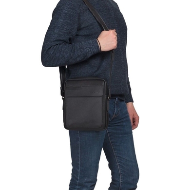 Чоловіча сумка Tony Bellucci з натуральної телячої матової шкіри 1400 чорна