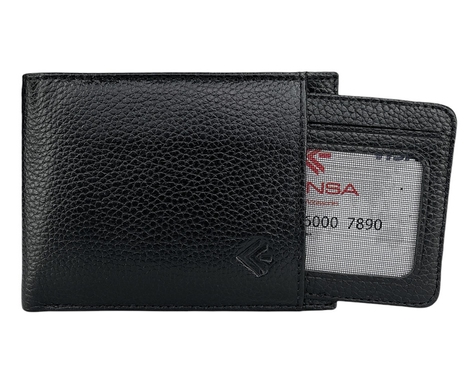 Шкіряне портмоне Eminsa зі знімним вкладишем ES1116-18-1 чорного кольору, Чорний