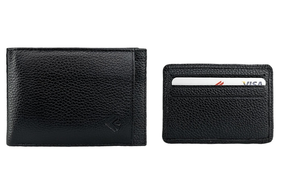Кожаное портмоне Eminsa со съемным вкладышем ES1116-18-1 черного цвета, Черный