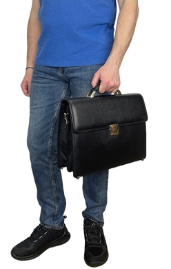 Мужской кожаный портфель Bond NON из зернистой кожи BN1210-281 черный