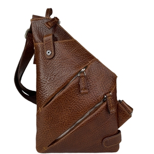 Одношлеечная мужская сумка Karya из зернистой кожи KR6015-07 коньячного цвета