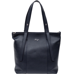 Женская сумка из натуральной мелкозернистой кожи Karya 2276-44 темно-синяя, Темно-синий