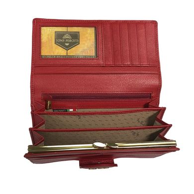 Женский кошелек из натуральной зернистой кожи Tony Perotti Contatto 1526 красный