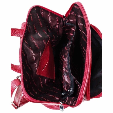 Жіночий рюкзак з натуральної шкіри Karya 0738-46 червоний, Червоний, Зерниста