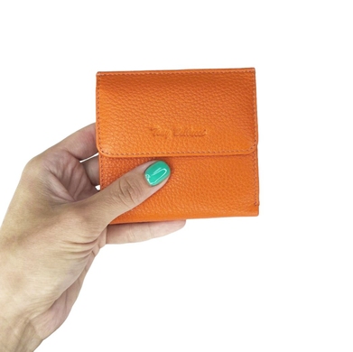 Малий гаманець на кнопці з натуральної шкіри Tony Bellucci 893-1268 помаранчевий