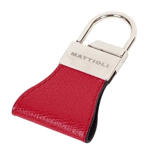 Кожаный брелок Mattioli 137-15C красный сафьяно, Красный
