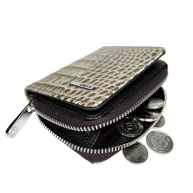 Невеликий жіночий гаманець з натуральної шкіри Karya 2012-526 бежево-коричневий