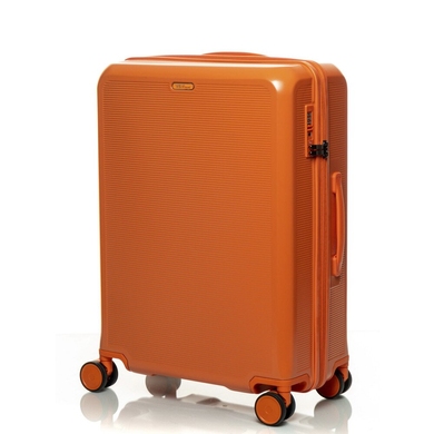 Чемодан V&V Travel Pink & Orange из поликарбоната на 4-х колесах PC023-65 (средний), PC023-Orange