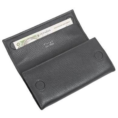 Кожаный кошелек Karya из зернистой кожи KR1071-081 темно-серого цвета