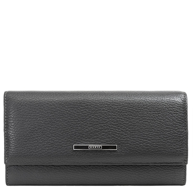 Шкіряний гаманець Karya із зернистої шкіри KR1071-081 темно-сірого кольору
