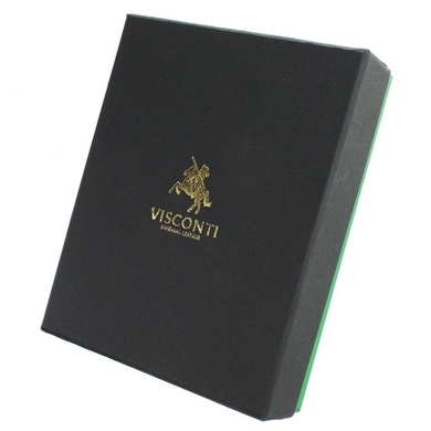 Портмоне з натуральної шкіри Visconti Parma Vincent PM100 Black/Cobalt, Чорний