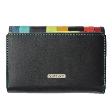 Жіночий гаманець з натуральної шкіри Visconti Santorini Halki STR3 Black Multi