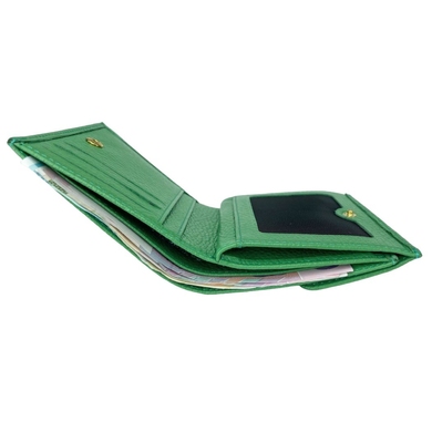 Малий гаманець на кнопці з натуральної шкіри Tony Bellucci 893-211 зеленого кольору