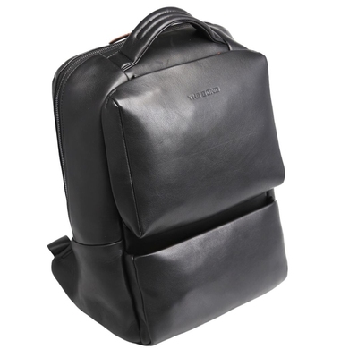 Шкіряний чоловічий рюкзак The Bond на один відділ TBN1179-1 чорного кольору, Чорний, Гладка