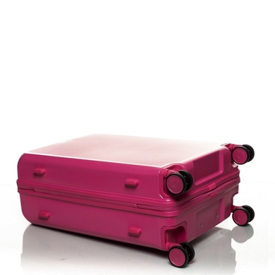 Чемодан V&V Travel Pink & Orange из поликарбоната на 4-х колесах PC023-65 (средний), PC023-Pink
