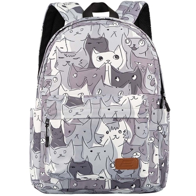 Рюкзак повседневный с отделением для ноутбука 2Е TeensPack 2E-BPT6114GC Cats (серый), Серый