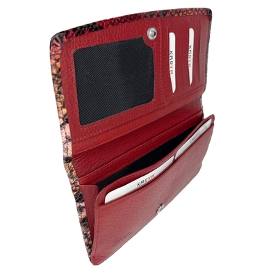 Жіночий гаманець Karya з лакованої шкіри 2008-532-2 червоно-рожево-чорний