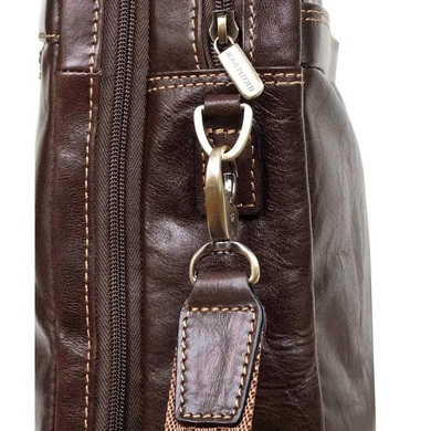Кожаная мужская сумка Tony Perotti на два отдела Italico 9954 коричневого цвета