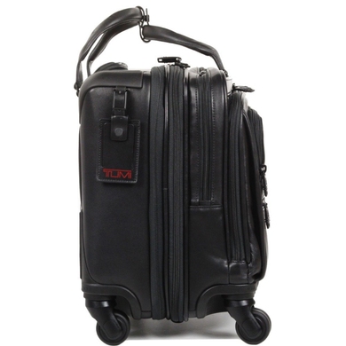 Tumi Alpha 2 Leather 4 Wheel Deluxe Brief with Lap 096627D2, Черный
