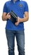 Кожаный мужской клатч Bond NON на молнии 1389-1170 синего цвета