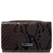 Гаманець на кнопці Karya з лакованої шкіри 1165-015 темно-коричневого кольору