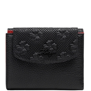 Жіночий гаманець на магніті Karya з натуральної шкіри 1206-45/46 чорний з червоним